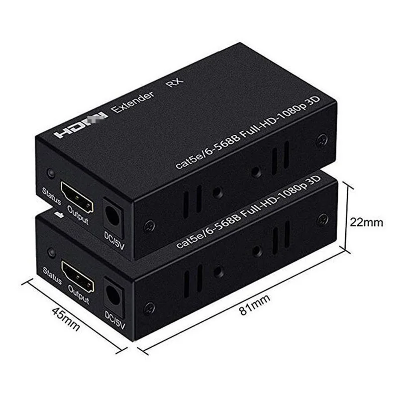 Extender rj45 4k Extender 1080p 60m für HDMI-kompatibles Video-Audio-Kit über Ethernet Cat6/5e für PS4 Apple TV PC Laptop HDTV