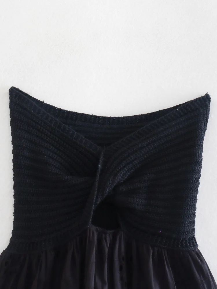 XEASY 2023 NEW Summer Women Solid Color Strapless Asymmetry Ruched Zipper Decoration Vintage Streewear Top