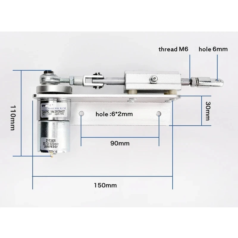 DC 12V Stroke Reciprocating Linear Actuator 15/20/25/30mm Mini Gear Adjustable Telescopic Motor Speed Adjustable Controller