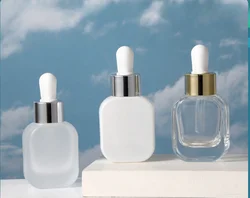 Essential Oil Dropper Bottle 20ml Glass Portable Cosmetic Dispenser Bottle Essence Thick Bottom Empty Bottle Refillable Bottles