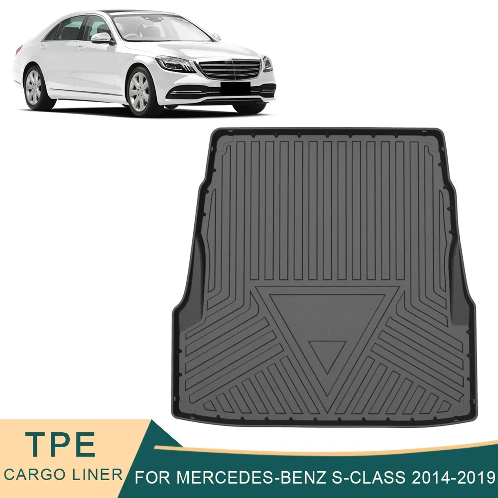 For Mercedes-Benz S-Class W222 LWB 2014-2019 Car Cargo Liner All-Weather TPE Non-slip Trunk Mats Boot Tray Carpet Accessories