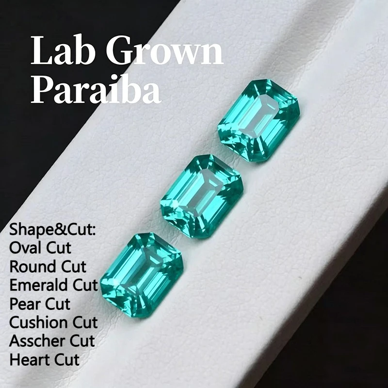 

lab Grown Paraiba Oval Cut Neon Blue Color for DIY Advanced Jewelry Making Inlay Ring Necklace Selectable AGL Certificate