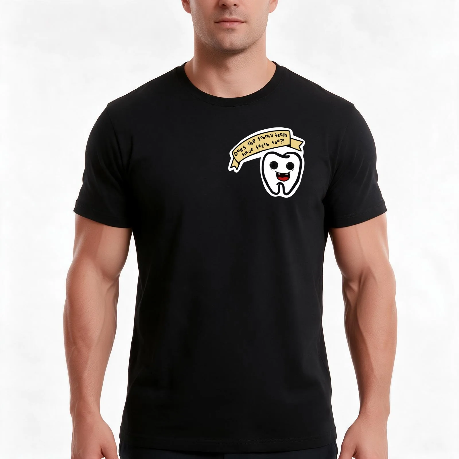 Does the tooth’s teeth have teeth too?! - From James Acaster Repertoire T-Shirt Summer Casual Cotton Tee Vintage Graphic Print