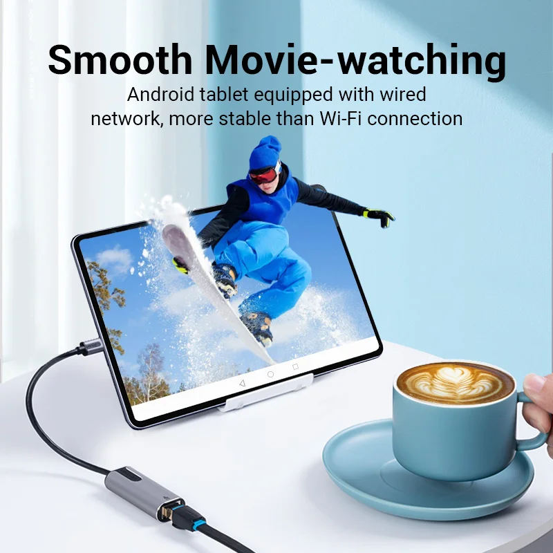 Сетевая карта Vention USB Ethernet-адаптер USB Type-C к USB RJ45 Lan-патч для ПК ноутбука Samsung Xiaomi Nintendo Switch USB C