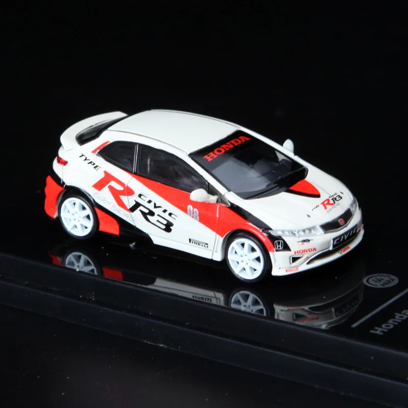 Diecast 1/64 Size Honda Civic Model Car Civic FN2 Type R 2007 Alloy Car Model Collection Display Hobby Original Box