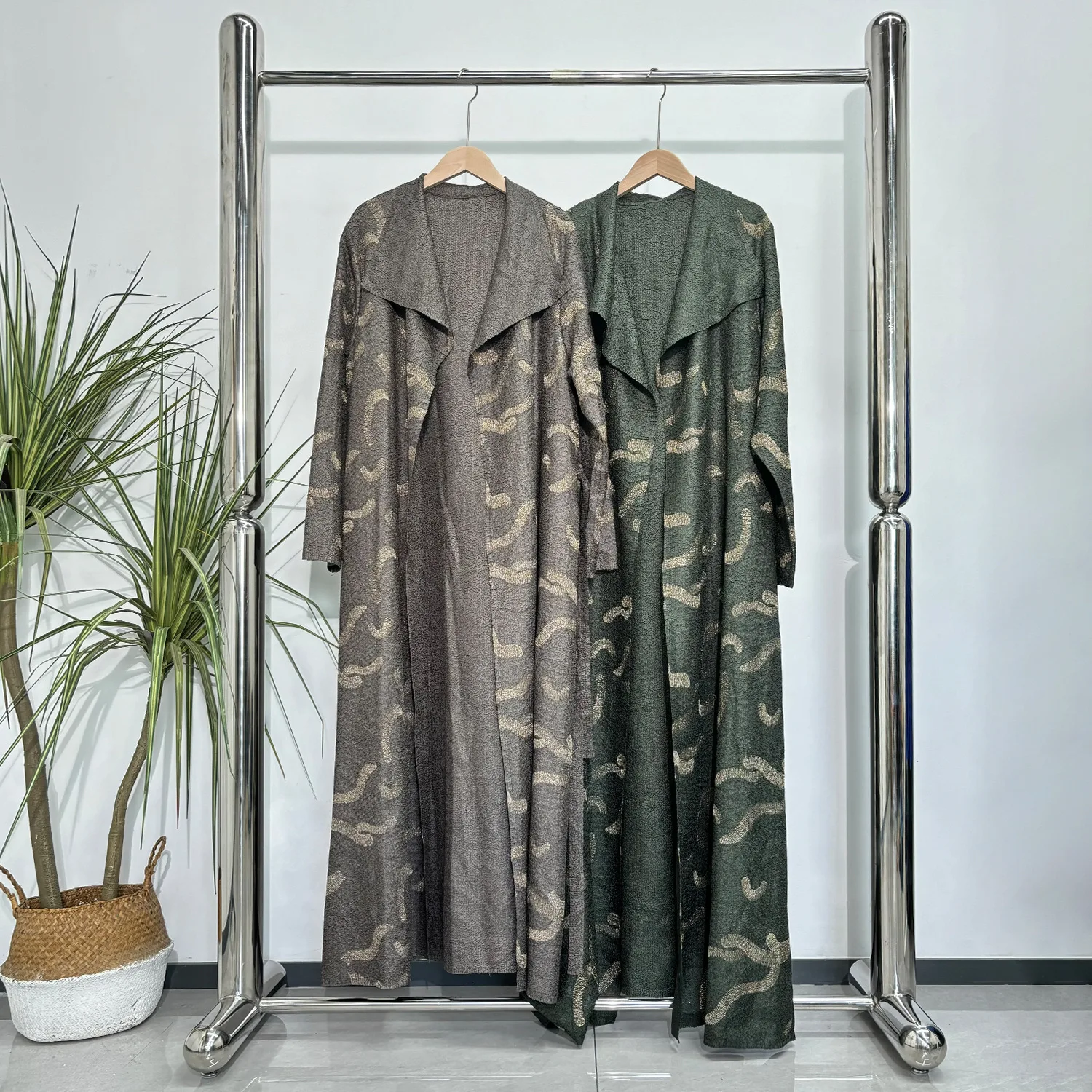 

Ele Long Women's Windbreaker Muslim Design Unique Open Cardigan Outer Robe High-End Feel Faionable Outerwear