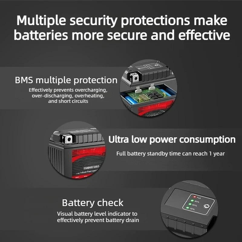 12V 6Ah Lithium LiFePO4 Motorcycle Starting Battery for Keeway K-Light 202,Laser 200,QJMOTOR FORT 150,Hong 150RS,Brown Bear 150