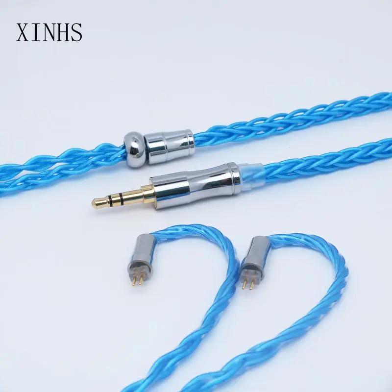 XINHS 8 Core 7N Single Crystal Copper+Graphene Earphone Upgrade IEM Cable  MMCX/0.78MM2Pin For SeeAudio Bravery RB