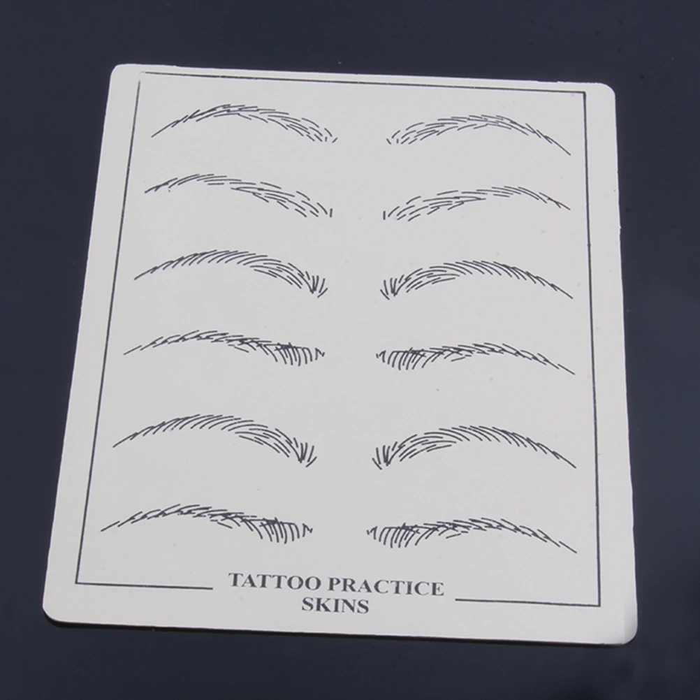 

6 pcs Eyebrow Practice Microblading Thick Flexible Fake Skin Similar To Human Skin Double Sided Usage