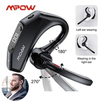 Mpow V23 Bluetooth 5.3 Wireless Earpiece with 270° Rotating Microphone Left Right Ear 24H Talktime Earphone for Business/Trucker