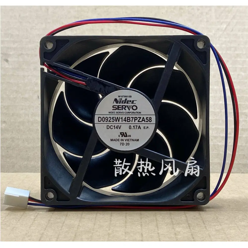 

NIDEC D0925W14B7PZA58 14V 0.17A 90*90*25mm 3-wire Waterproof Cooling Fan#XR