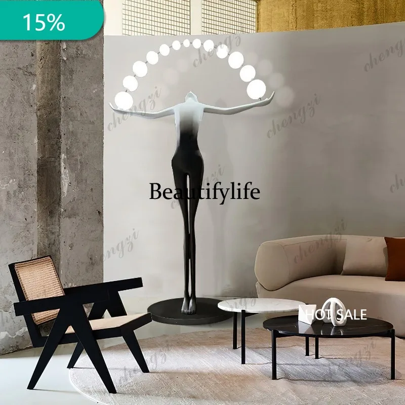 X173 art gradual change human resin floor lamp ornament, living room hotel lobby light luxury decoration ornament lamp