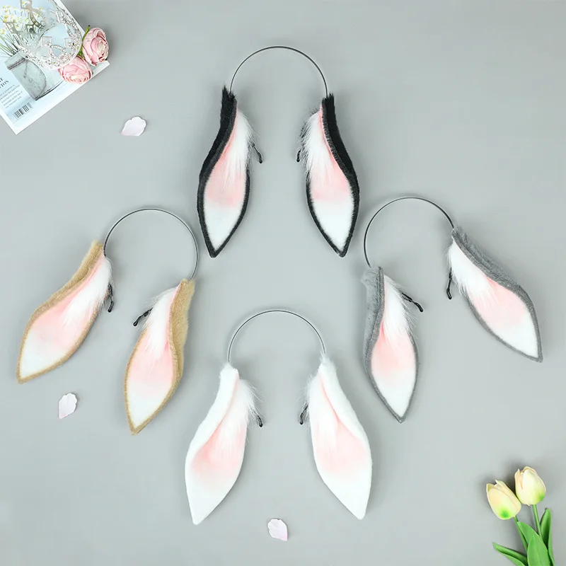 AniLV Anime Kawaii Lolita Girl Cartoon Candy Dropped Ear Rabbit Headband Animal Cute Bunny Plush Ears Headwear Hair Hoop Cosplay