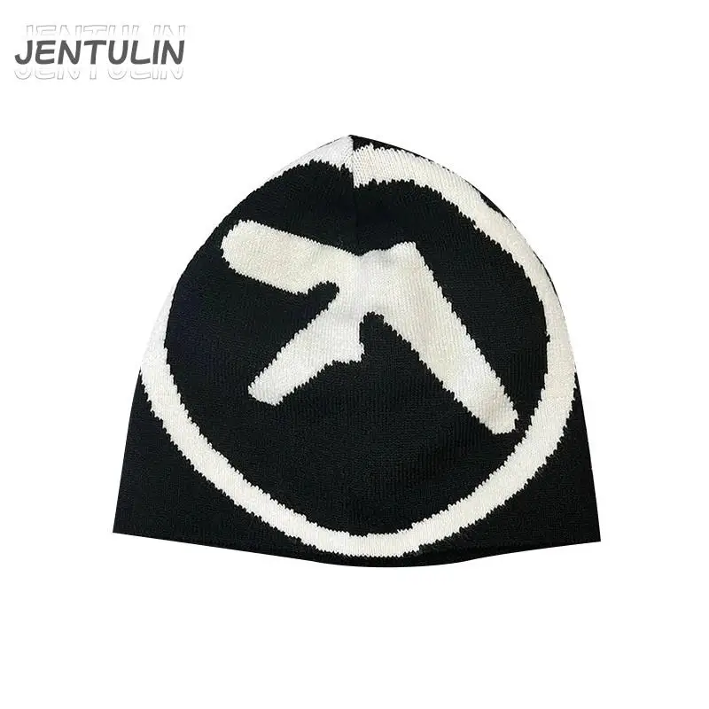 Punk Hat Knitting Beanies Aphex Twin Caps For Men Hip Hop Skullies Streetwear Unisex Y2k Winter Balaclava Kpop Vintage Goth Warm