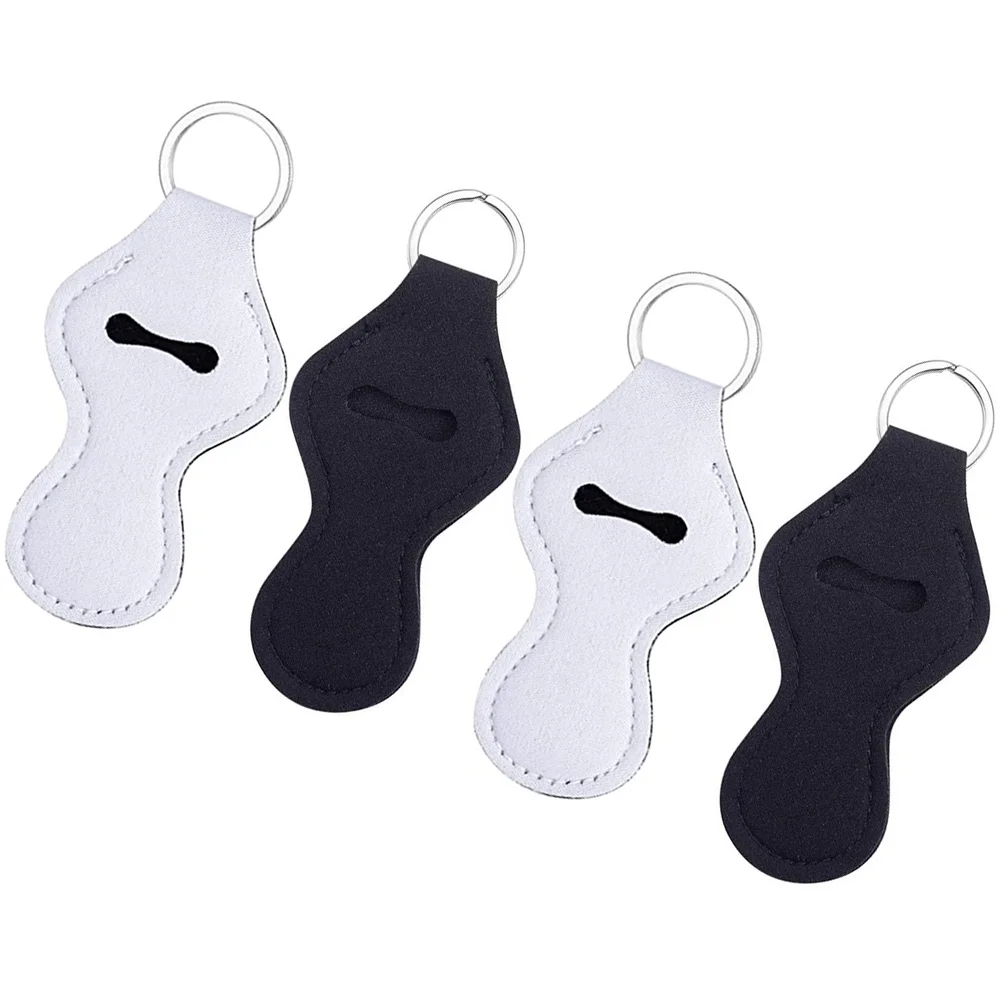 4 pçs batom organizador chaveiro materiais de alta qualidade seguro acessível uso rápido balm labial titular chaveiro