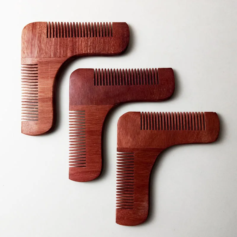 1Pc Wooden Beard Comb Anti-static Moustache Comb Men Beard Care Styling Tool