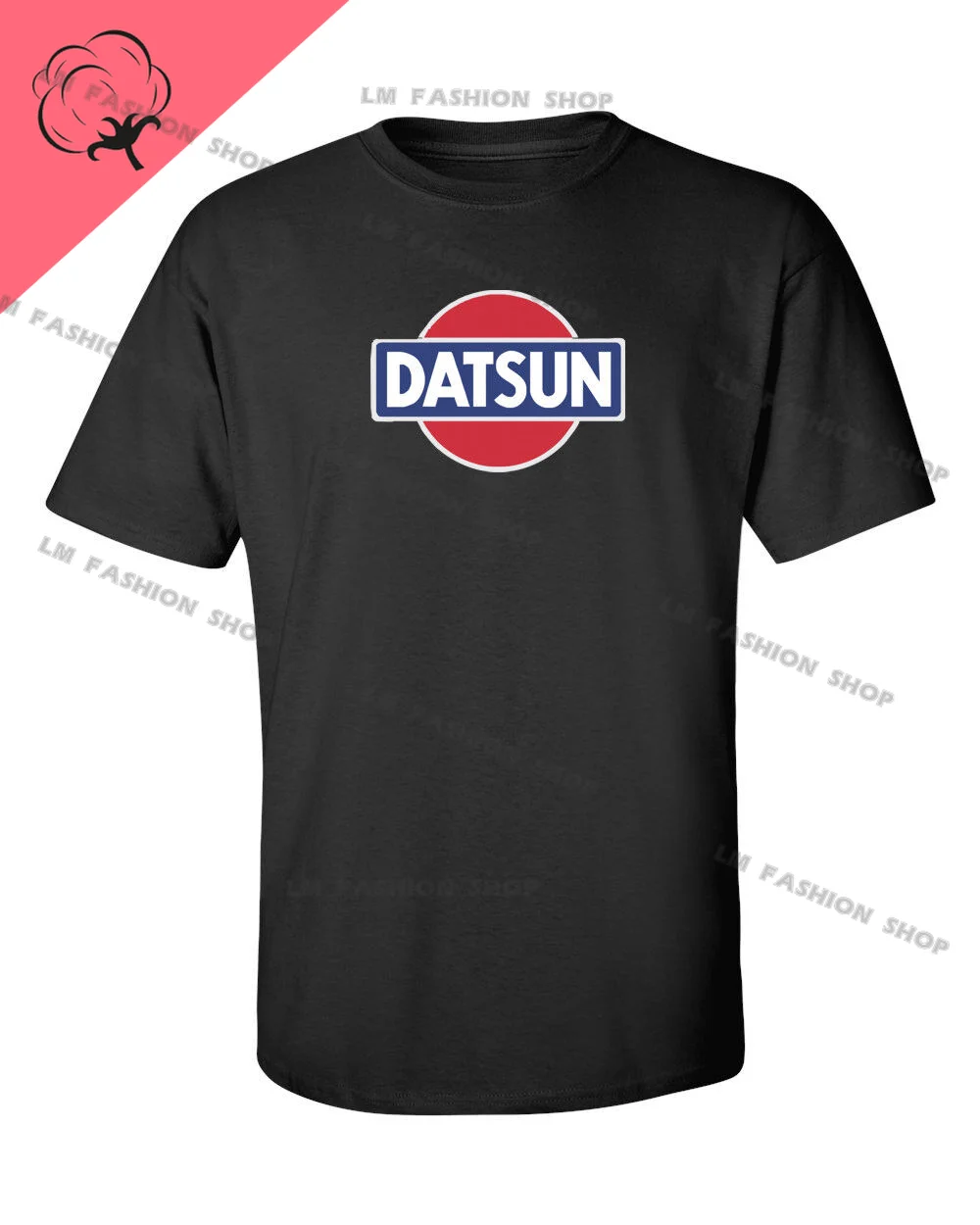 Datsun Black Retro Logo Graphic TShirts Men's Clothing Short Sleeve Tops Cotton Tees Women's Printed T-Shirt