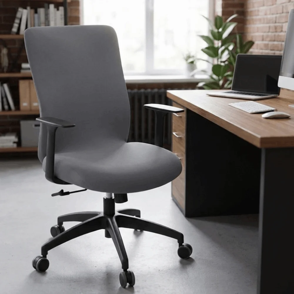 Polyester Fiber Computer Chair Covers Solid Color All-Wrap Gaming Chair Cover High Stretch Removable Office Chair Cover