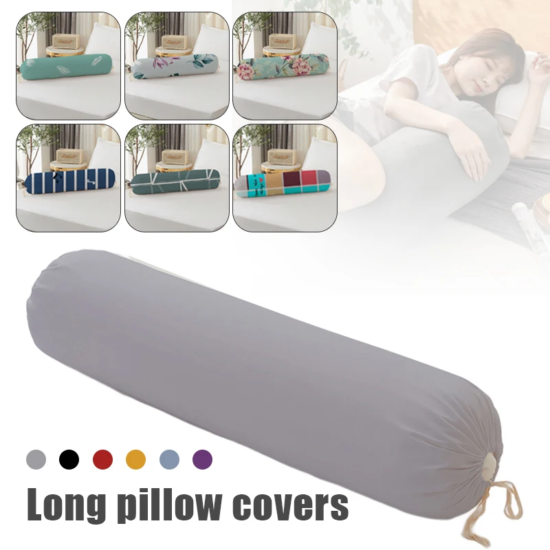 Cylindrical Pillow Case Long Pillow Cover Summer Thin Comfortable Pillow Case Neck Bolster Headrest Cushion Cover