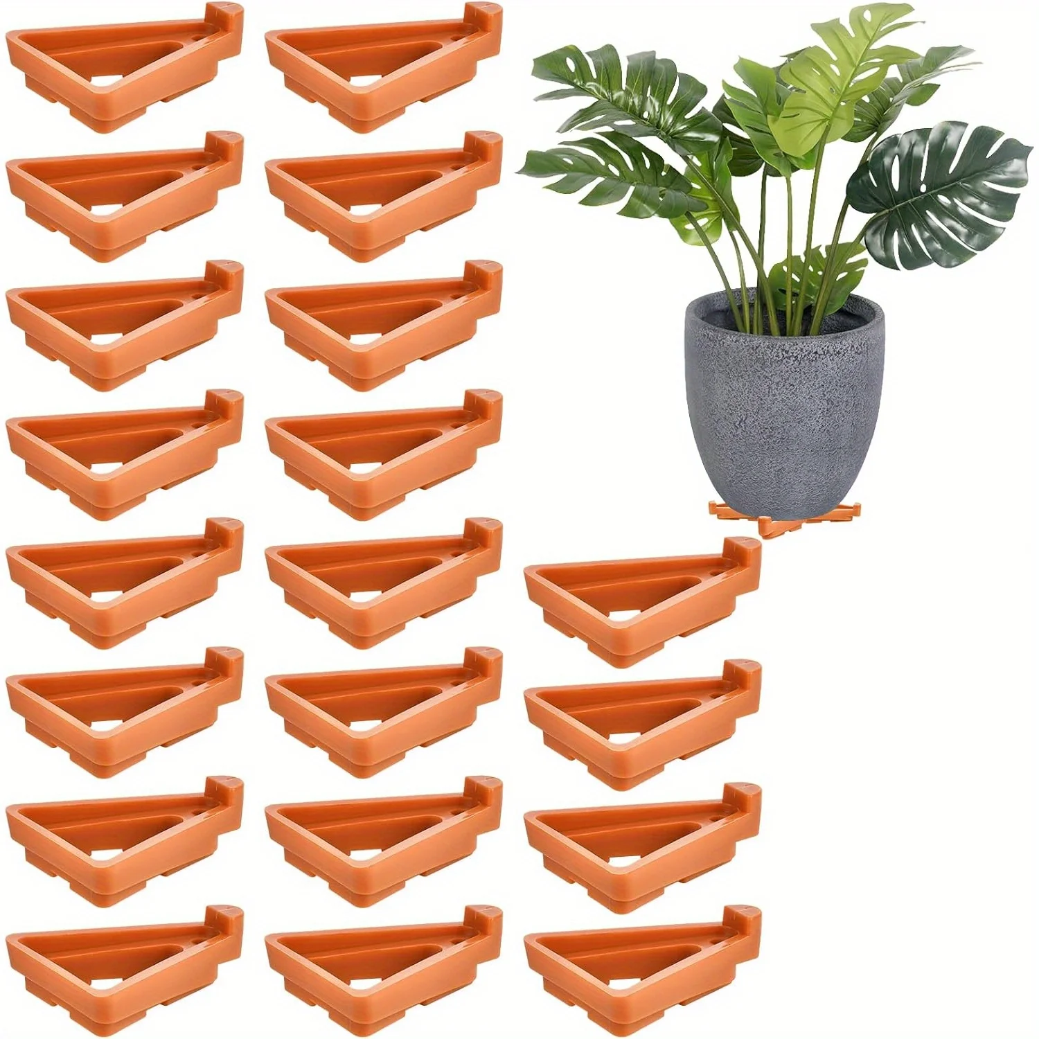 

Flower Plant Pot Feet, Triangle Plastic Pot Lifters Supports Small to Large Flower Planters, Invisible Flower Pot Risers, Potted