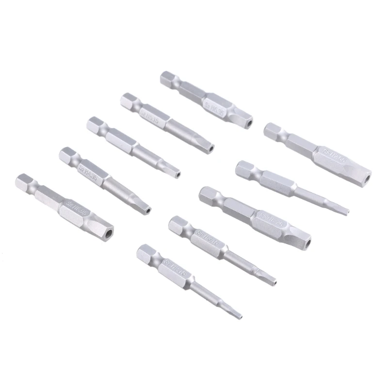 10Pieces 2.15-7.55 Magnetic Pentagonal Head Screwdriver Bits with 1/4