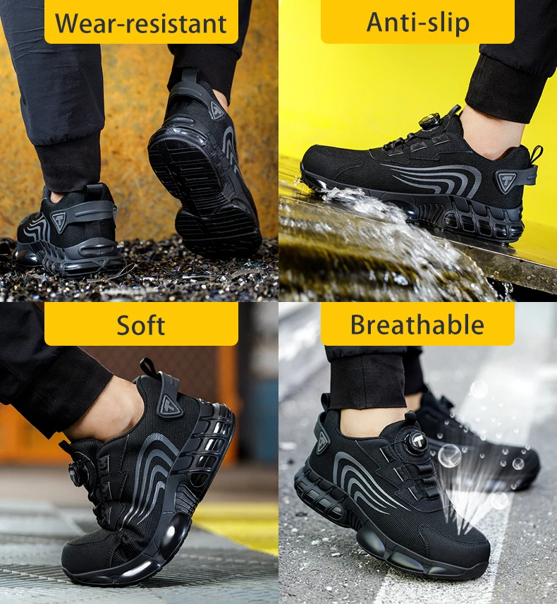 Arbeitssicherheitsschuhe für Herren, Stiefel, Damen, Stahlkappe, Sportschuhe, pannensicher, sturzsicher, leicht, verschleißfest, Industriequalität – Detail 6