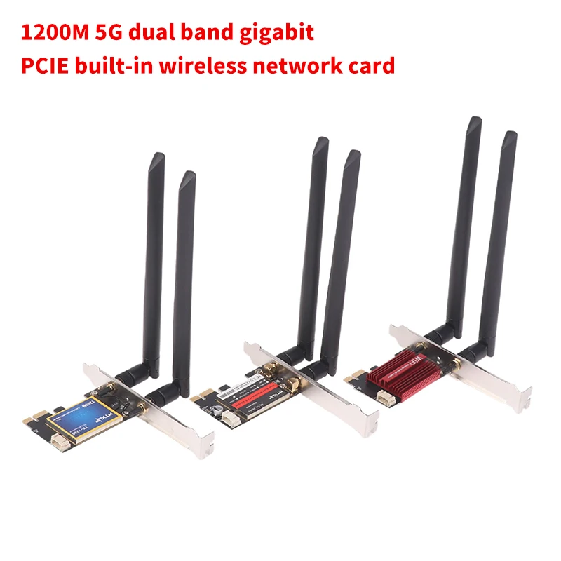 WiFi 5 PCI-E Wireless Adapter AC1200 Network Card Dual Band 2.4G/5GHz 802.11AC For Bluetooth 4.0 Desktop Windows 7/8/10/11