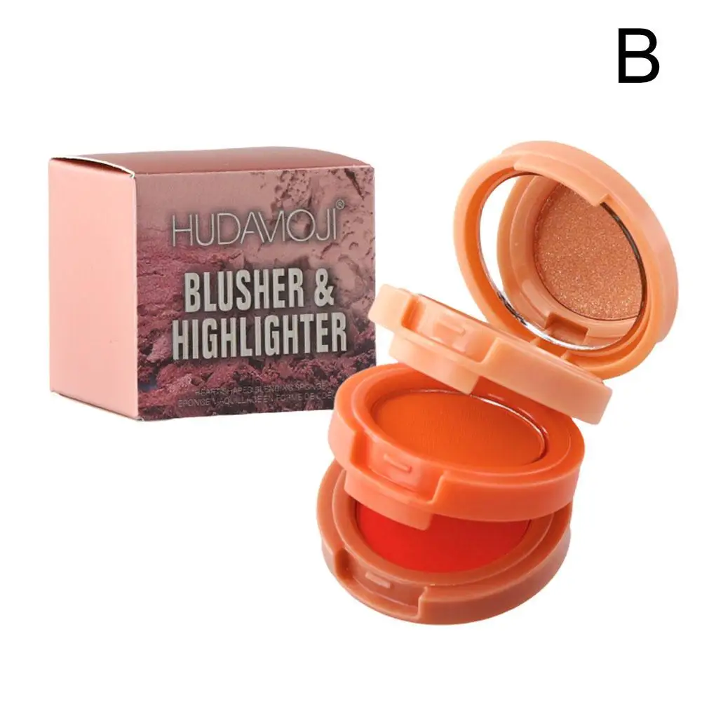 3 In 1 Matte Markeerstift Blush Palet Multifunctioneel Gezicht Make-Up Palet Waterdichte Blijvende Poeder Blusher Hoogtepunt Cosmetica