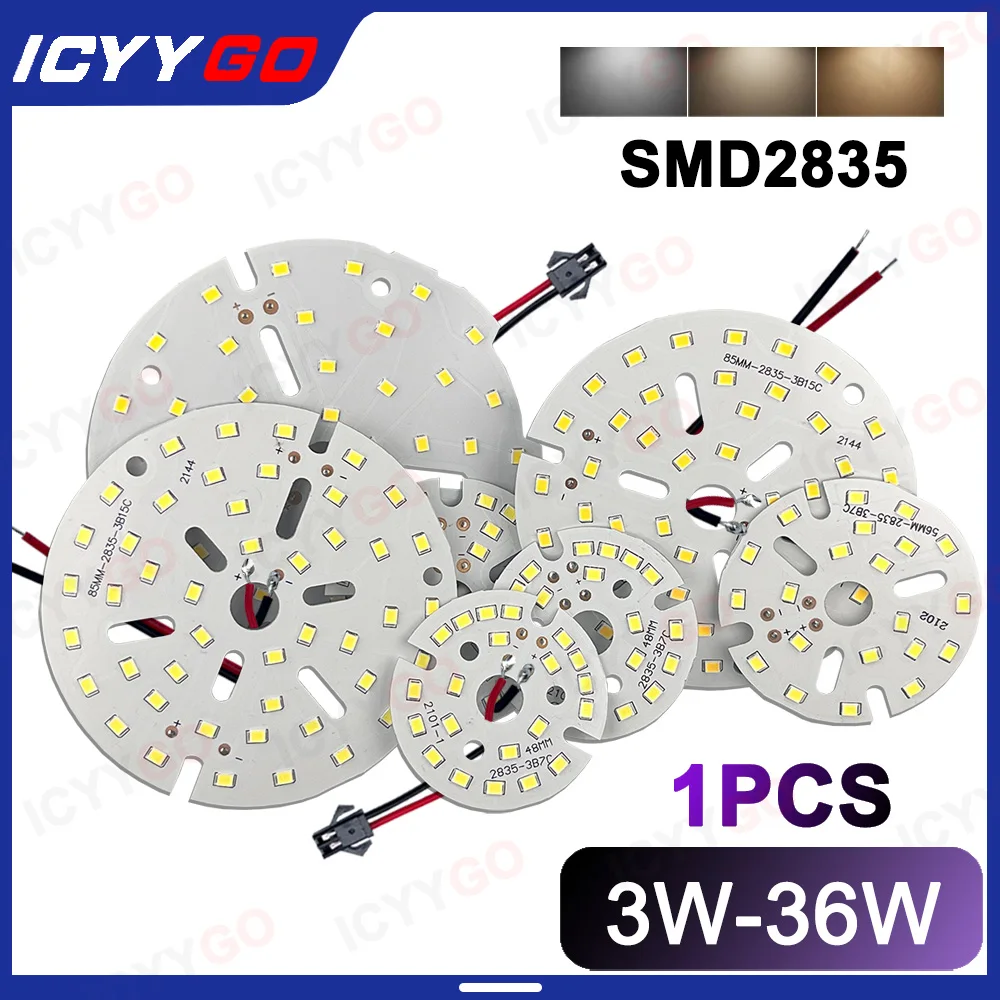 lampada led de alta potencia chip pcb 2835 3w 5w 7w 9w 12w 15w 18w 24w 36w 40 mm 74 mm 85 mm adequado para lampada embutida 01