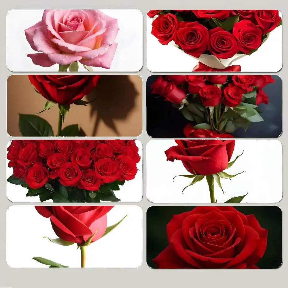 B-Beautiful rose flower Mouse Pad Large Gaming Mousepad with Thick Stitched Edge Non-Slip Desk Mat