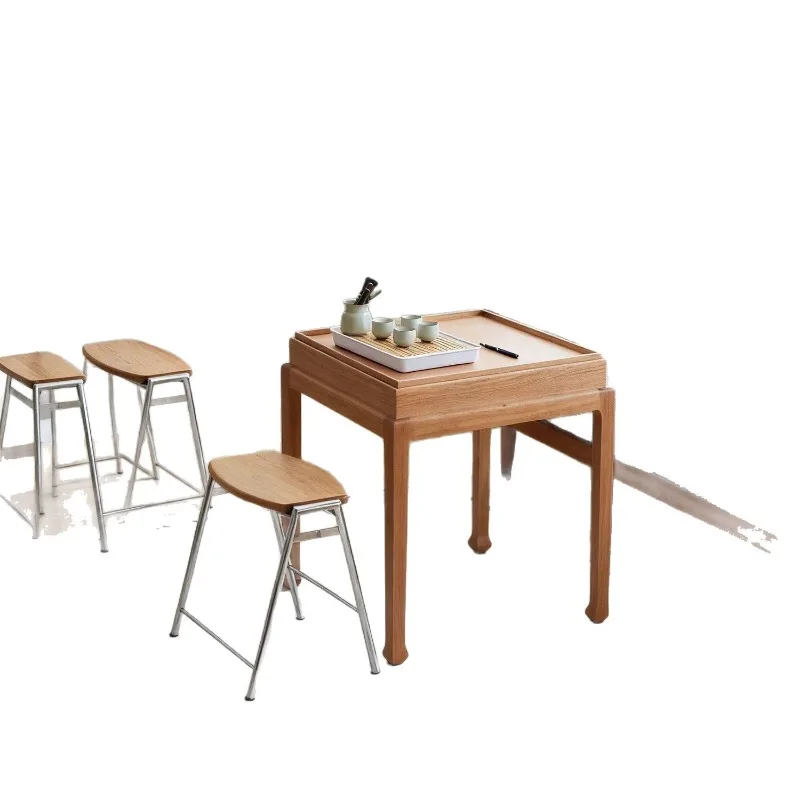 Whole light luxury solid wood stool can be stacked household solid wood shoe changing stool kitchen dining chair dressing