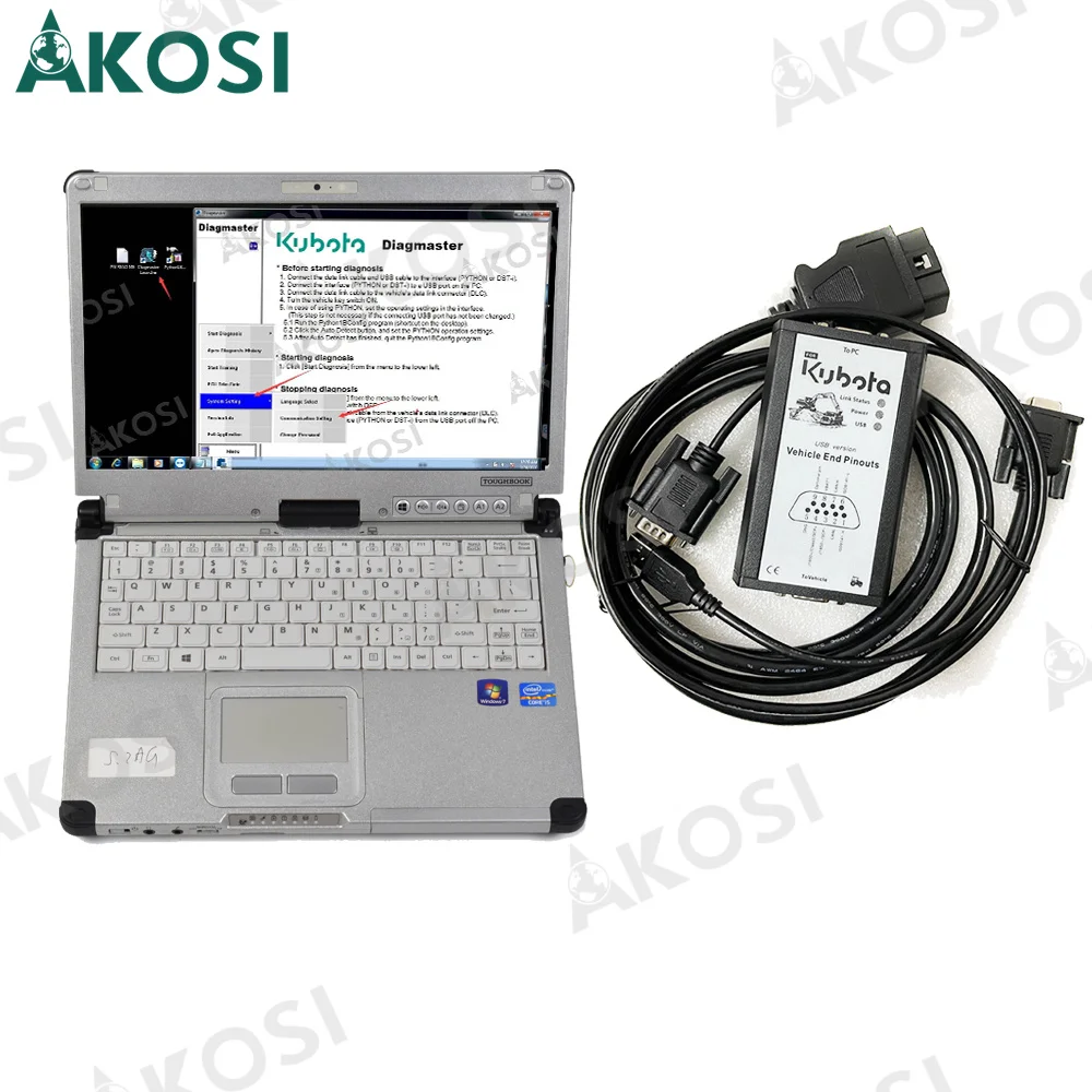 For KUBOTA Agricultural Machinery Tractor Truck DIAGNOSTIC TOOL TAKEUCHI Diagmaster DST-i Datalink with CF19 Laptop