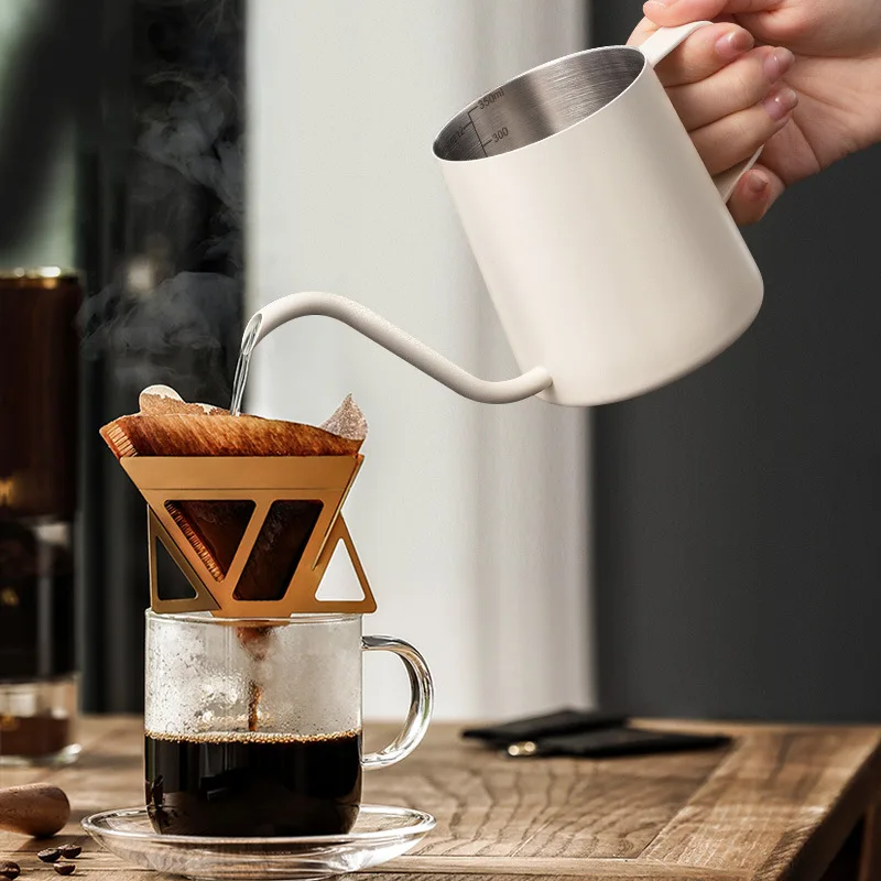 Fine Long Spout Stainless Steel Drip Kettle, 250/350/600ml Portable Gooseneck Coffee Pot for Home Office Camping