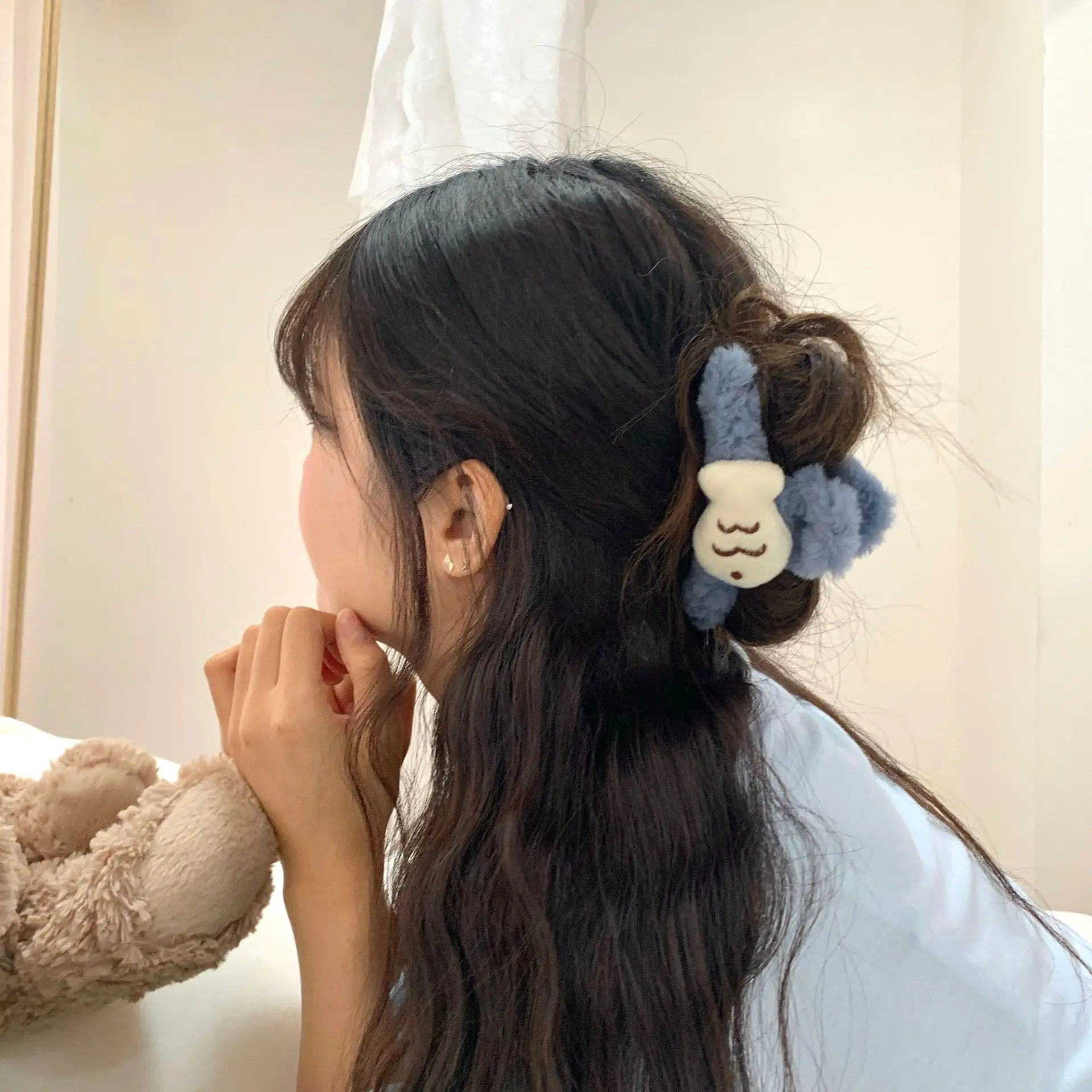 AISHG Cartoon Doll Hair Clips For Women Cute Little Fish Plush Hair Clamp Back Head Tie Hairpin Fashion Girls Hair Accessories