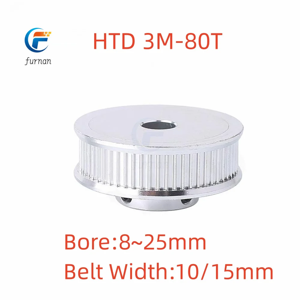 BF type 80 teeth 3M Timing Pulley Bore 8/10/12/14/15/19/20/25mm for  Width10mm/15mm HTD belt used in linear HTD3M pulley 3GT