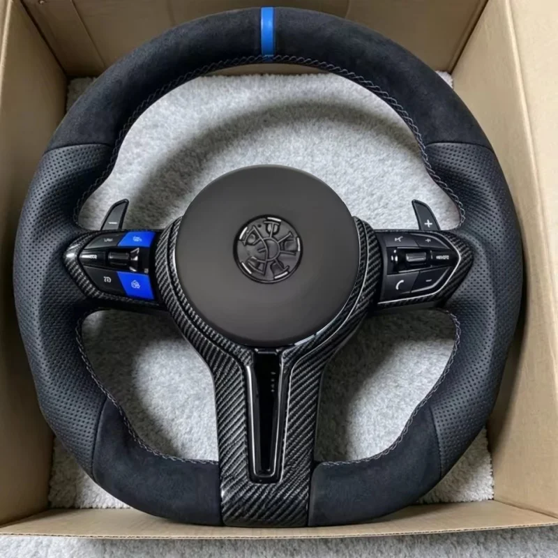 Customized Suede Leather Car Steering Wheel For BMW F10 F20 F30 M3 F80 M4 F82 M2 M5 F90 X3 F25 E70 E71 E90 E92 M6 Steering Wheel