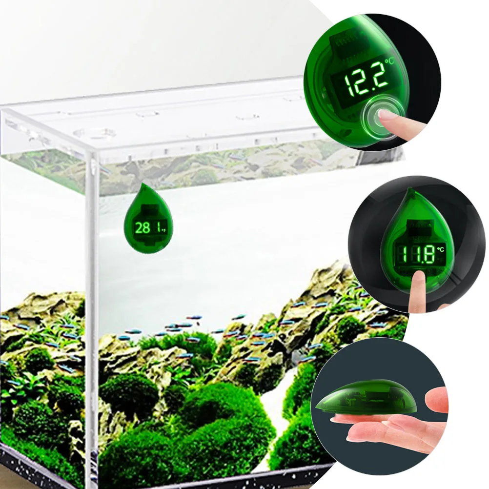 

Aquarium Thermometer LED Electronic Durable Wear Resistant Easy Install Clear Display Digital Temperature Tool