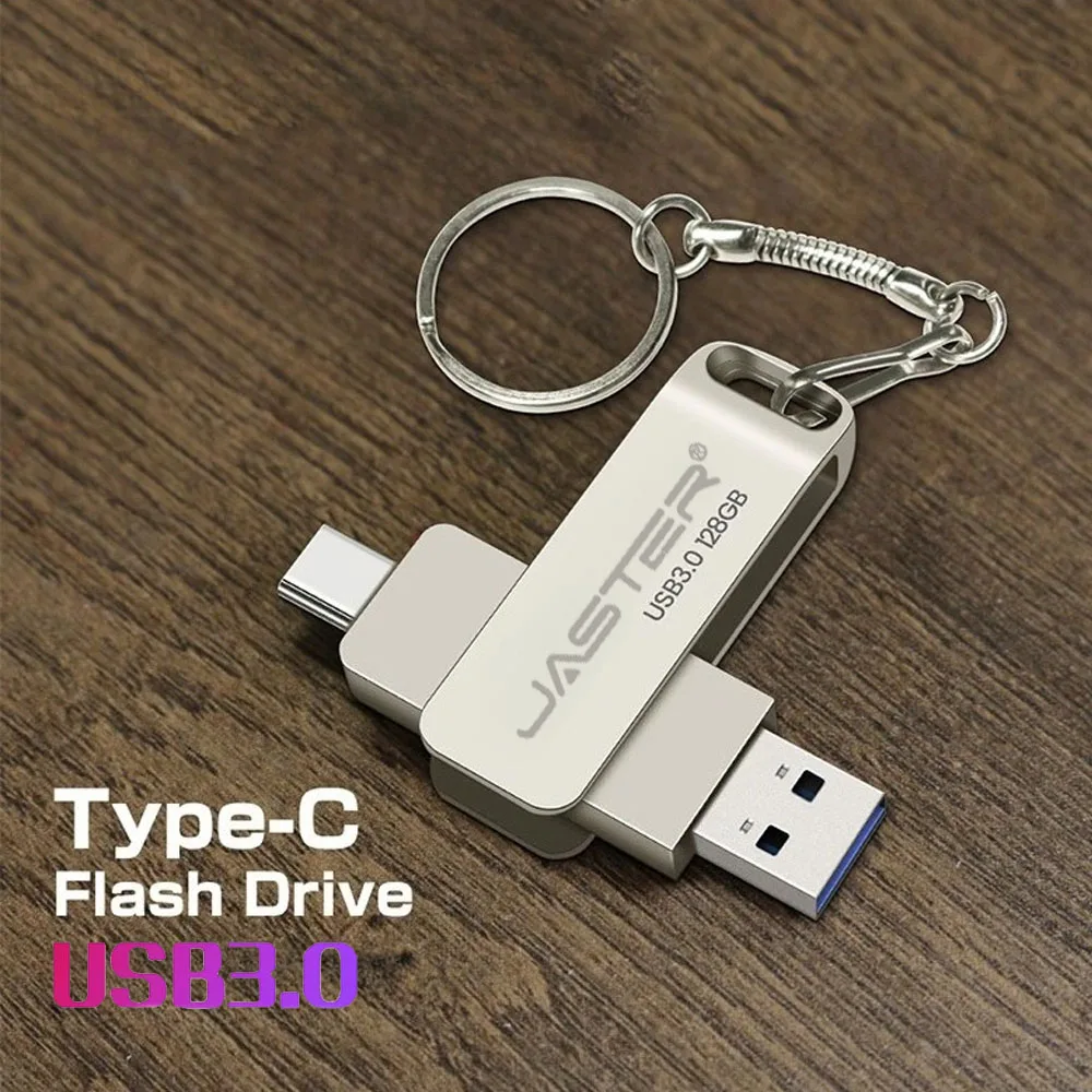 

Type C USB Flash Drives 3.0 256GB 2 IN 1 Pendrive 128GB Rotatable Флэш-накопител Stick 64GB Type-c Pen Drive for Phone PC Gift