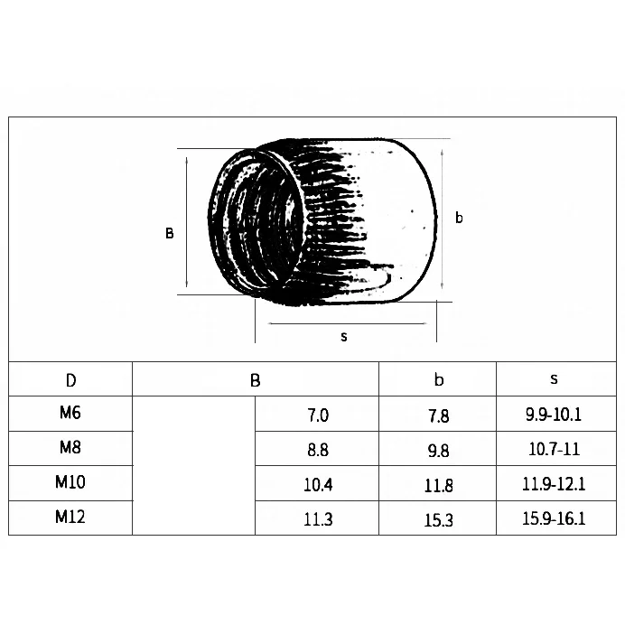 1~5Pcs Knurled Taper Nut M6 M8 M10 M12 Expanding Knurled Implosion Nuts with Built-in Expansion