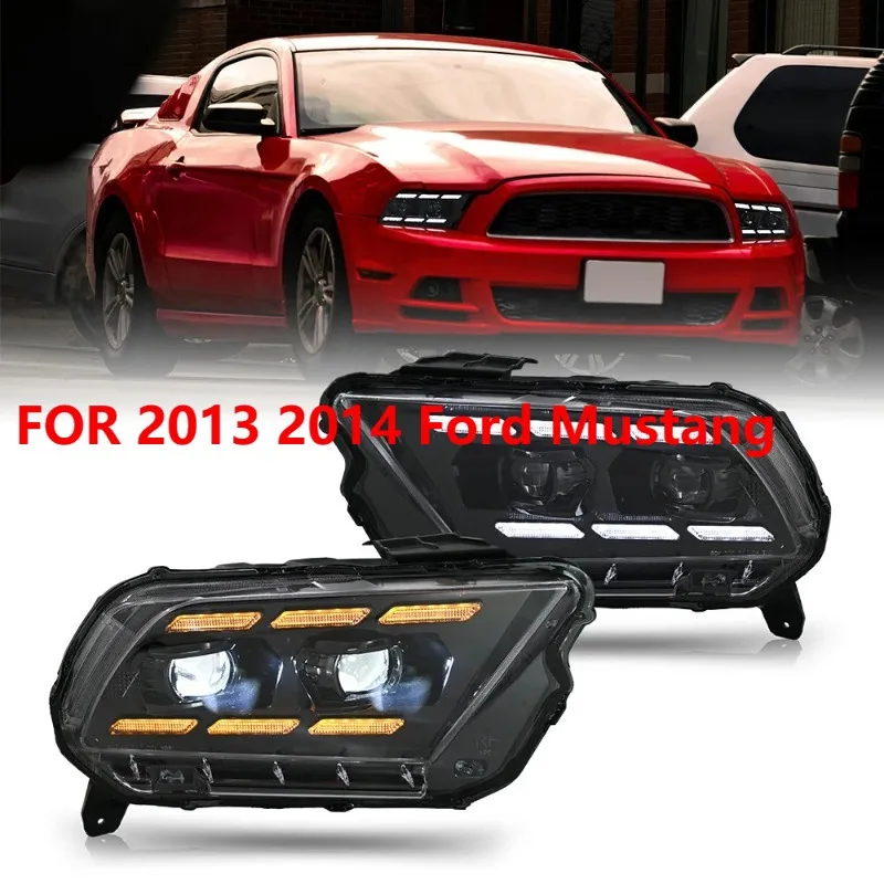 

For 2013 2014 Ford Mustang LED Projector Headlights 2Pcs DRL Headlamp Assembly