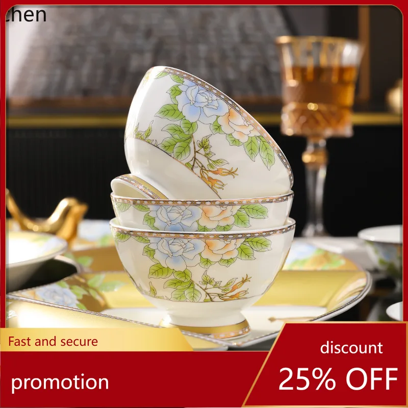 ZML Assorted Tableware Set: Bowls and Plates for Home Use, Suitable for Reunions, Fan-Shaped Round Table Plates and Dishes