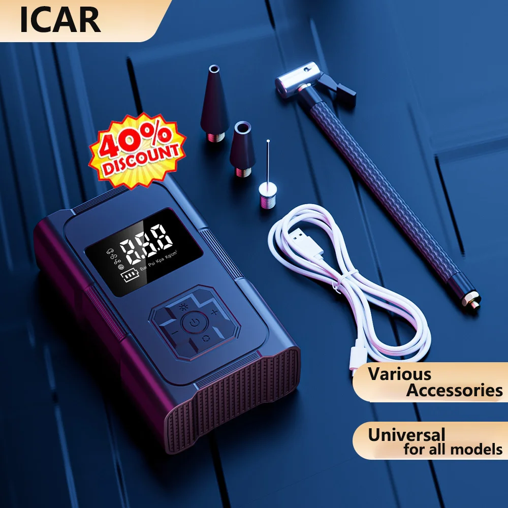 

Mini Air Compressor Portable Electric Air Pump Car Tire Inflator Wired Wireless for Motorcycle Bicycle Tire Inflation Football