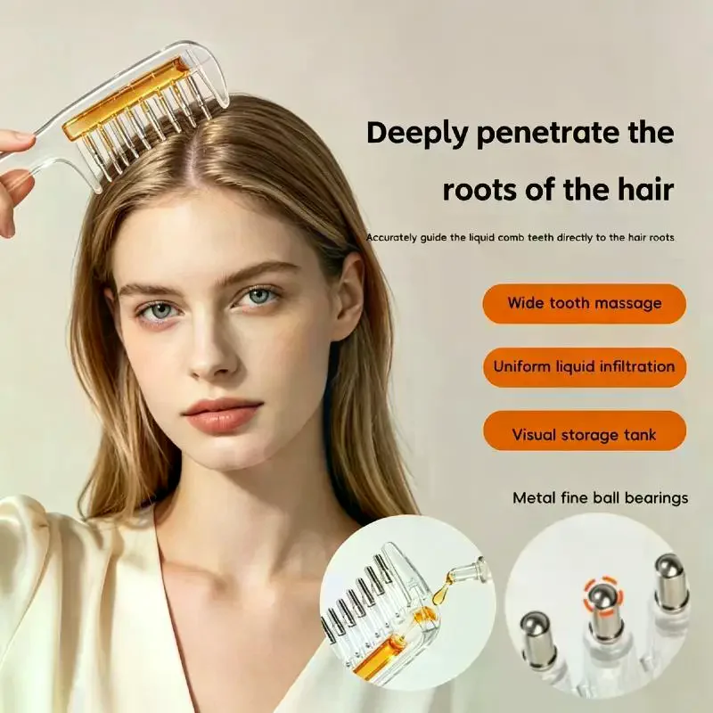 1Pcs Liquid Guide Applicator Scalp Massage Comb Portable Hair Root Comb Hair Oil Serum Brush Anti-Leak Hair Care Tool