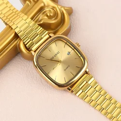 Famous Brand Men Calendar Watch Stainless Steel Strip Quartz Watches Dropshipping Luxury Gift Gold Wristwatches Wholesale
