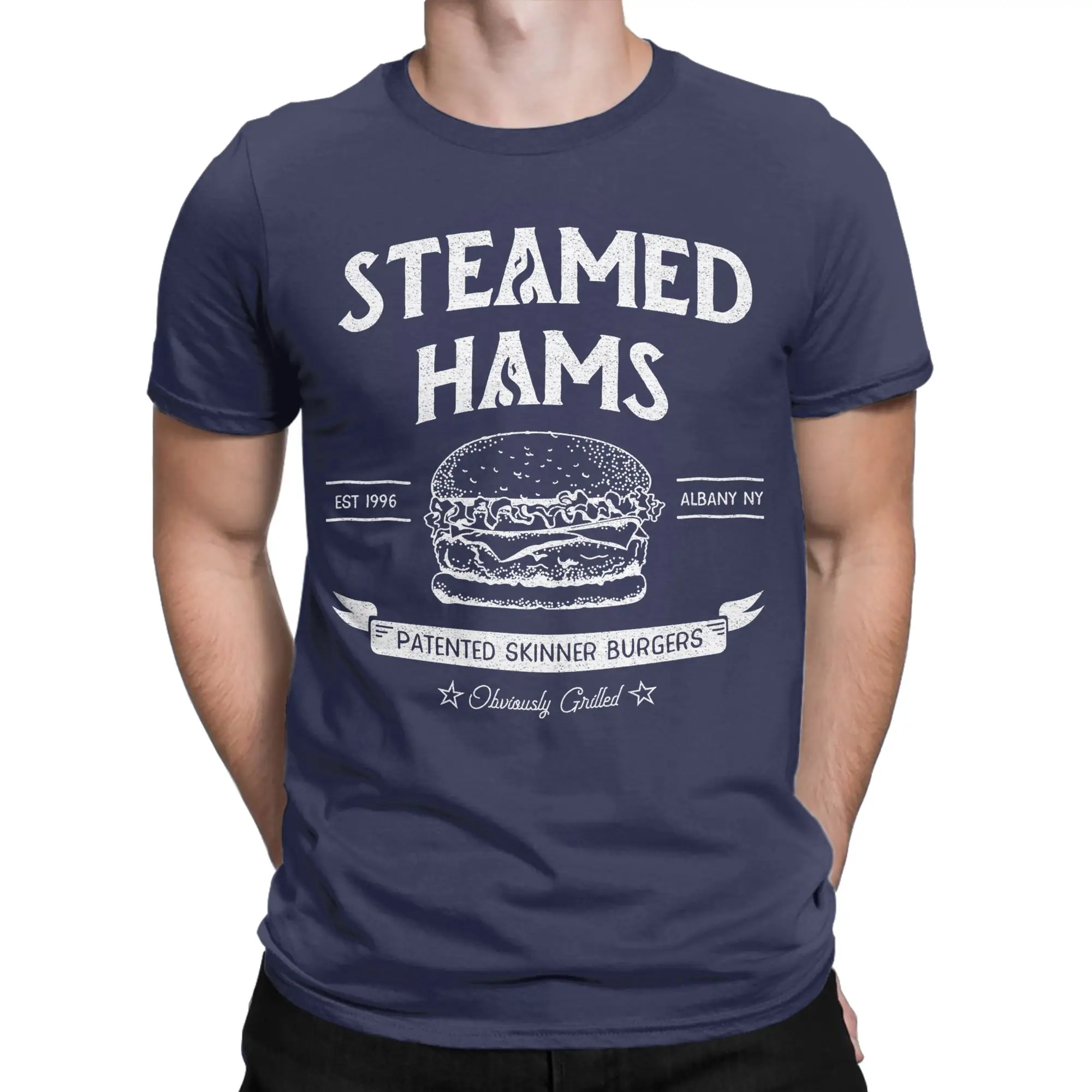 Steamed Hams Meme T-Shirt Men  Casual Cotton Tees Crewneck Short Sleeve T Shirt Plus Size Clothes