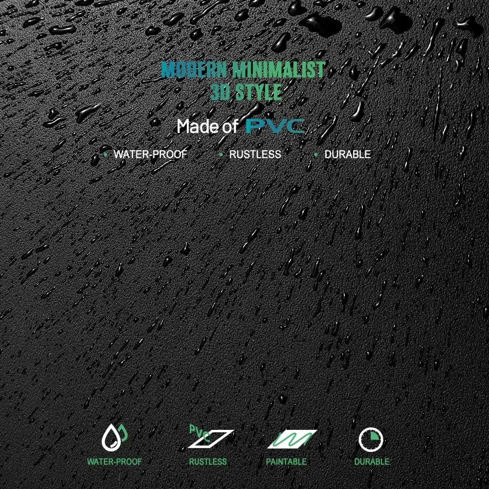 بلاط سقف على شكل قطرة سوداء ناعمة بطول 2 قدم × 4 أقدام، لوحة سقف PVC مقاس 24 × 48 بوصة - مقاومة للماء وقابلة للغسل ومعدلة للحريق - PVC عالي الجودة #5