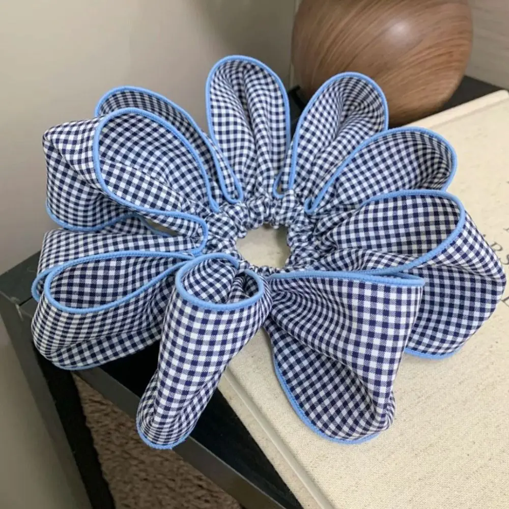 أزياء مطاطا زهرة توك شعر القماش الحلو الأزرق منقوشة الشعر الدائري ذيل حصان حامل الشعر حبل شعرية الشعر التعادل سيدة #2