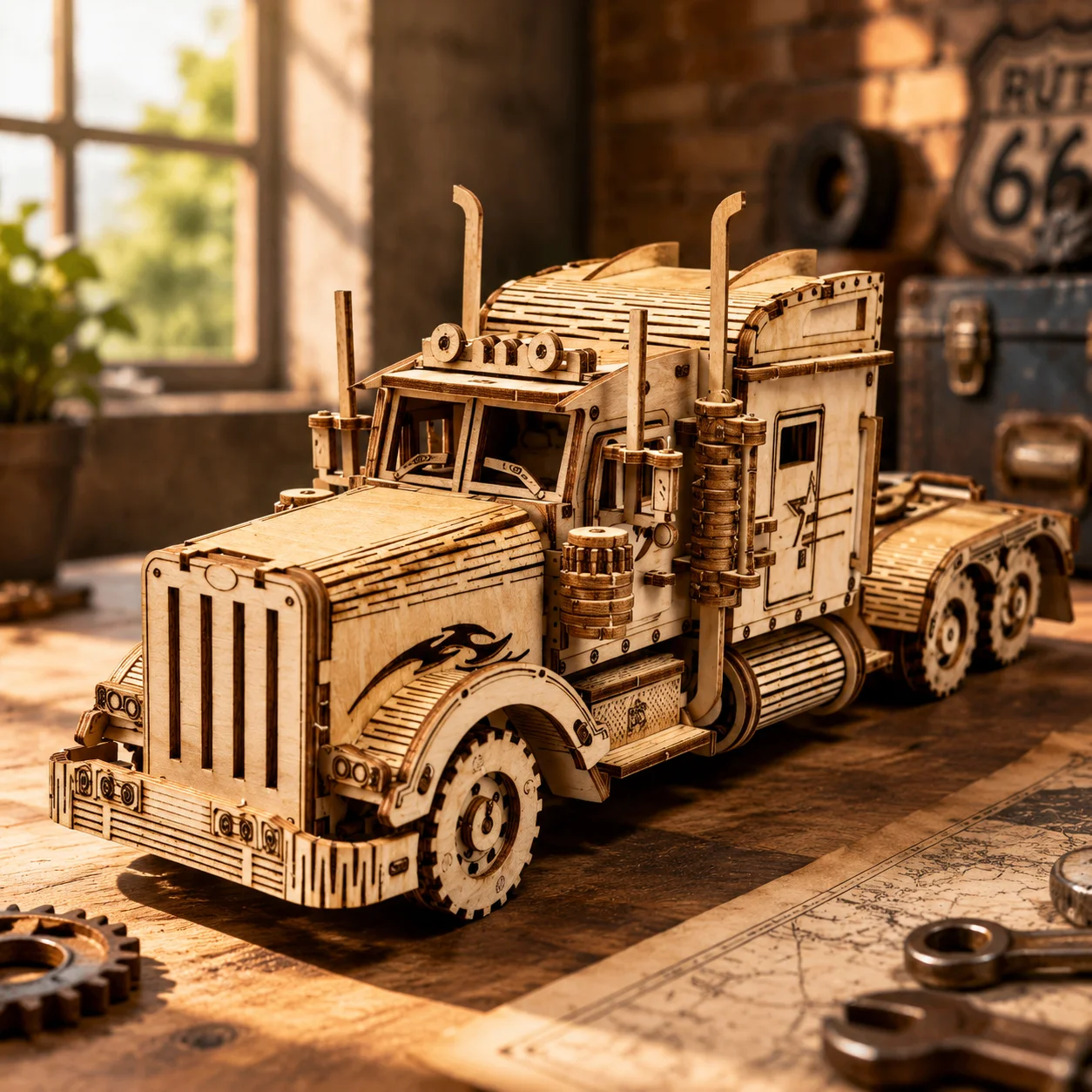 3D Stereo Puzzle Truck Head, Beautiful Heavy-Duty Truck, Desktop Decoration, DIY Assembly Toy, Holiday Gift