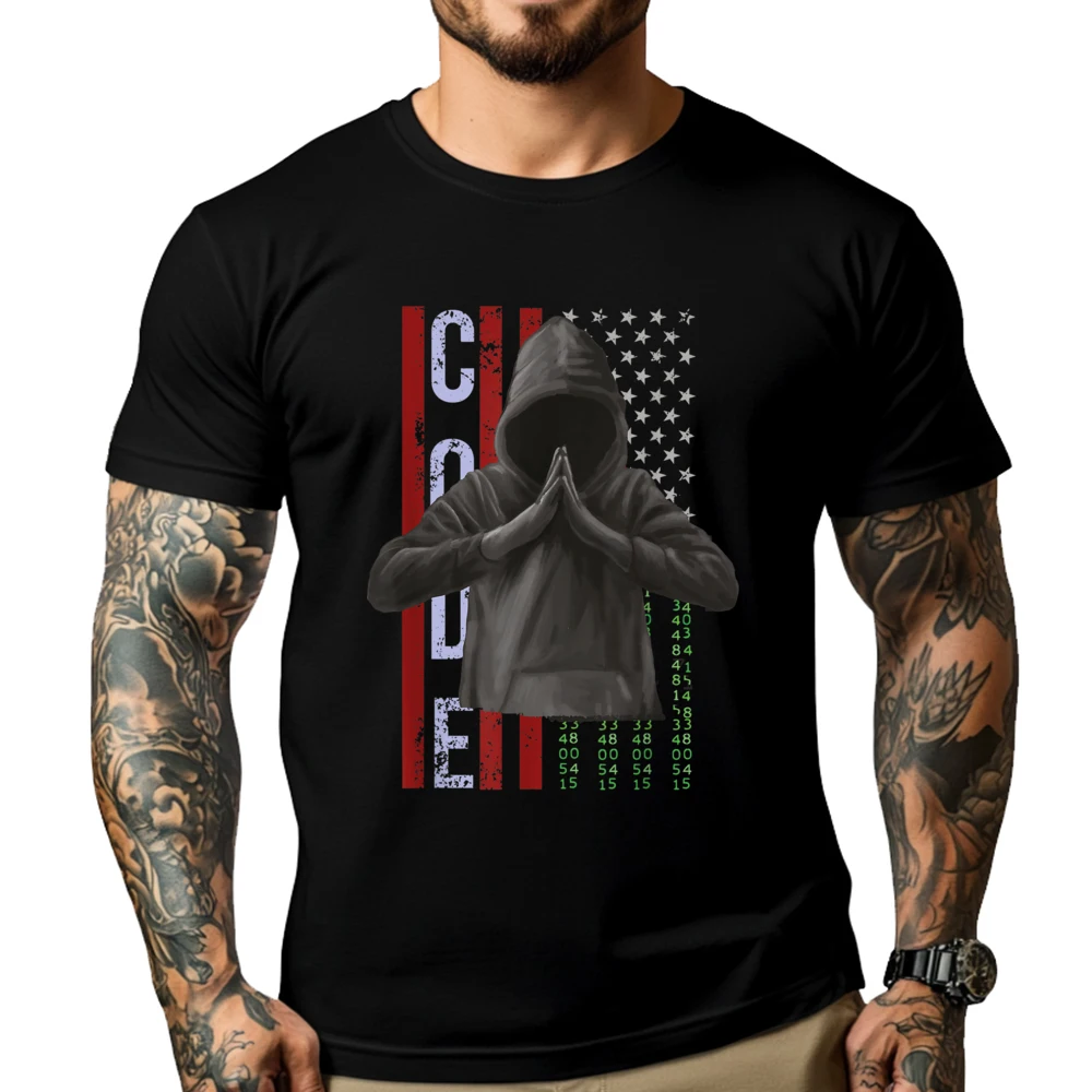 

Software Patriotic Developer For Coder And Hacker Cotton Graphic Tees Mens Men's T-Shirts Tshirt Mother's Day