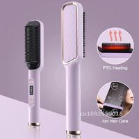 Hot Brushes Straightener For Hair Straightener Brush Electric Hair Ion Brush Curler Comb Tool Hair Beard Styling Anti-scalding